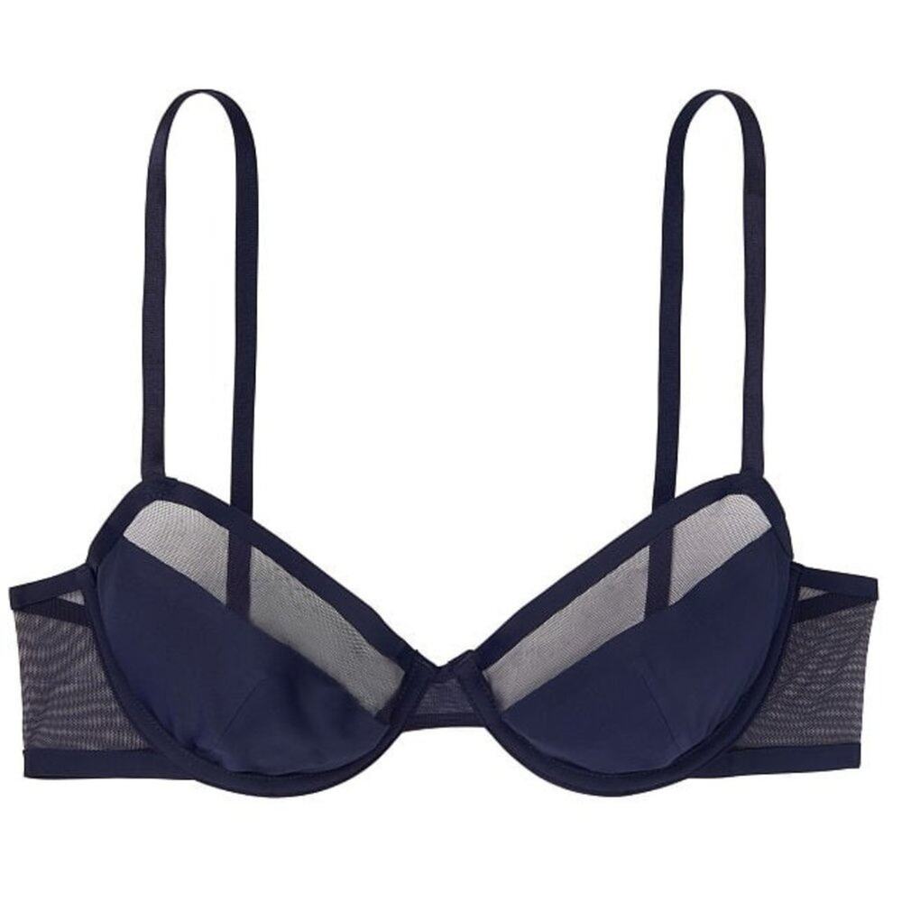 Victoria's Secret Very Sexy Unlined Mesh Demi Bra Black Size 32DDD NWT